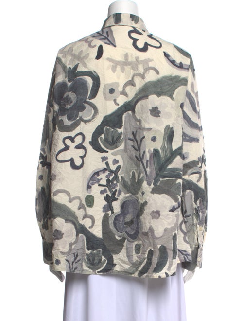 Casey Casey Printed Long Sleeve Button-Up Top