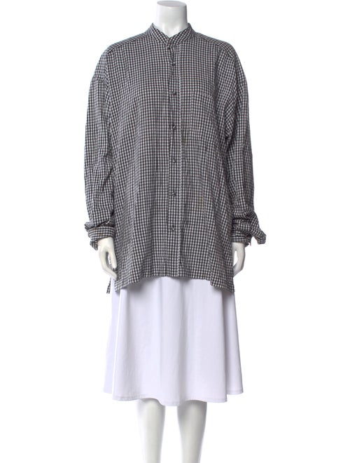 Casey Casey Plaid Print Long Sleeve Button-Up Top