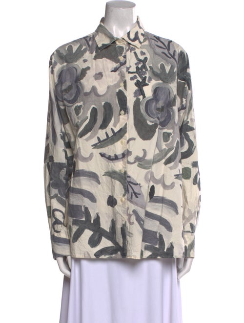 Casey Casey Printed Long Sleeve Button-Up Top