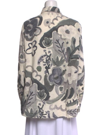 Casey Casey Printed Long Sleeve Button-Up Top