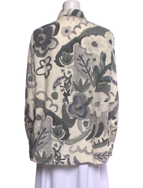 Casey Casey Printed Long Sleeve Button-Up Top