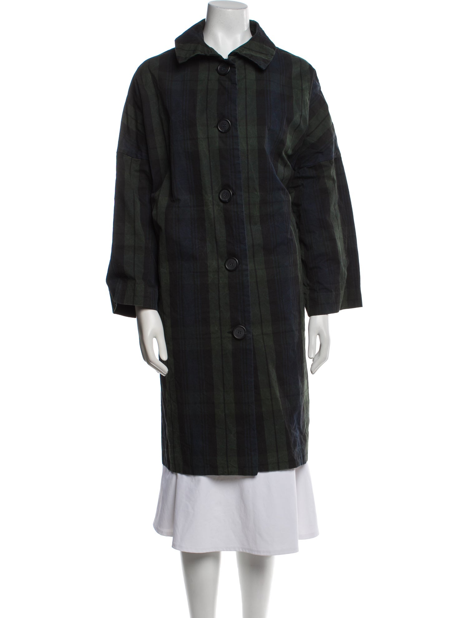 Casey Casey Plaid Print Trench Coat