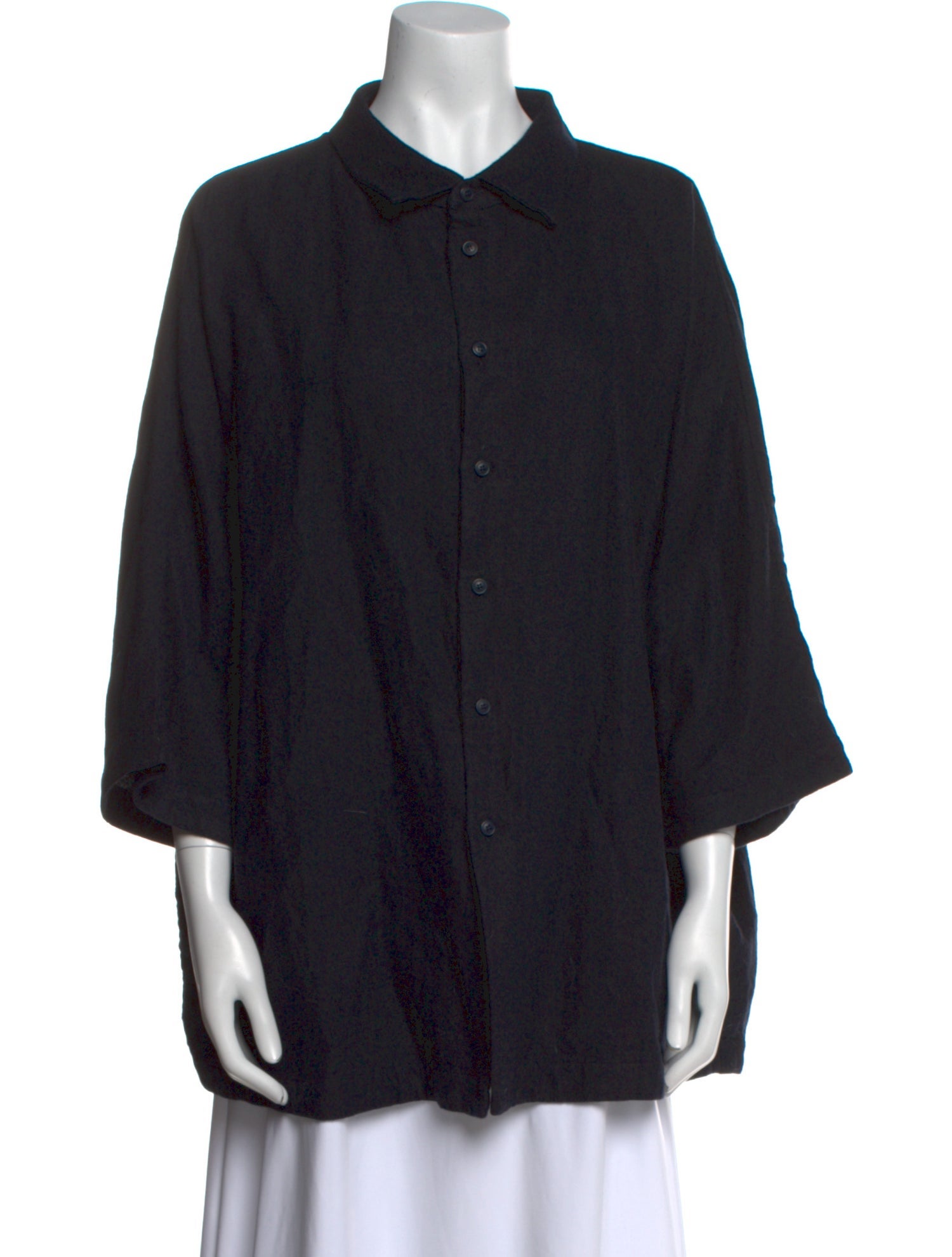 Casey Casey Wool Long Sleeve Button-Up Top