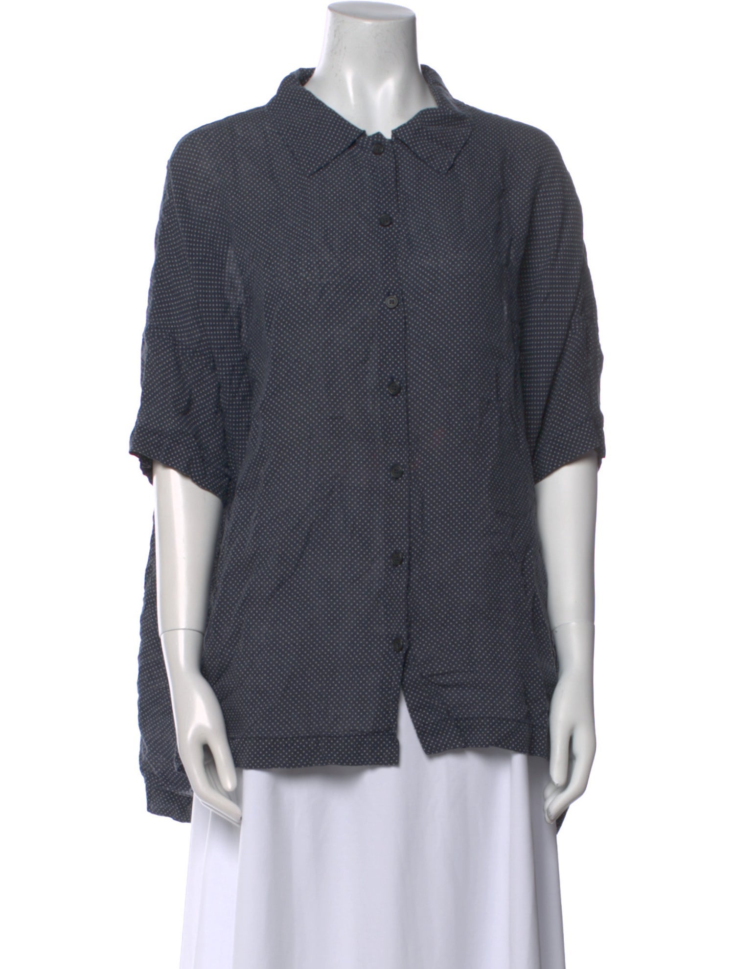 Casey Casey Linen Short Sleeve Button-Up Top