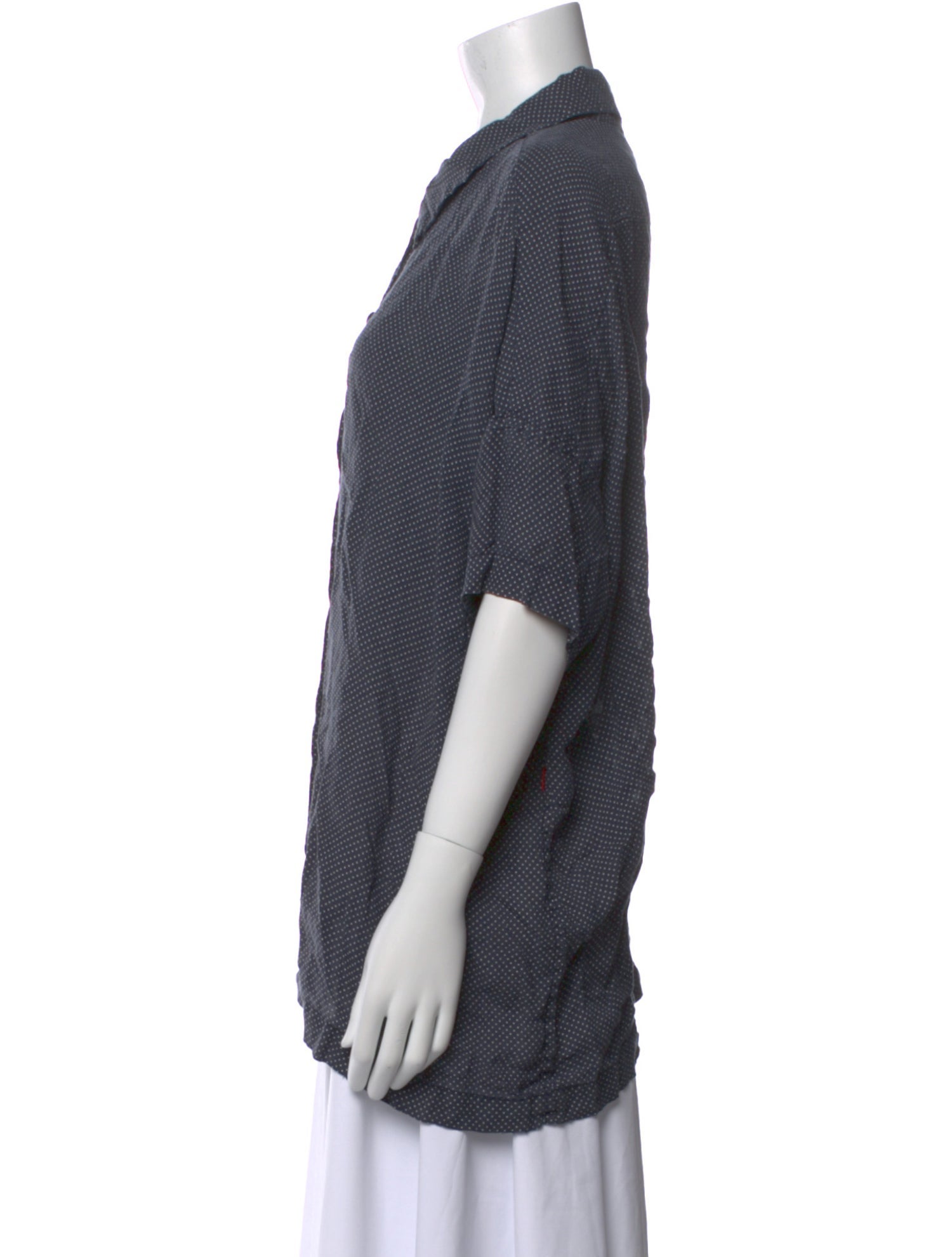 Casey Casey Linen Short Sleeve Button-Up Top