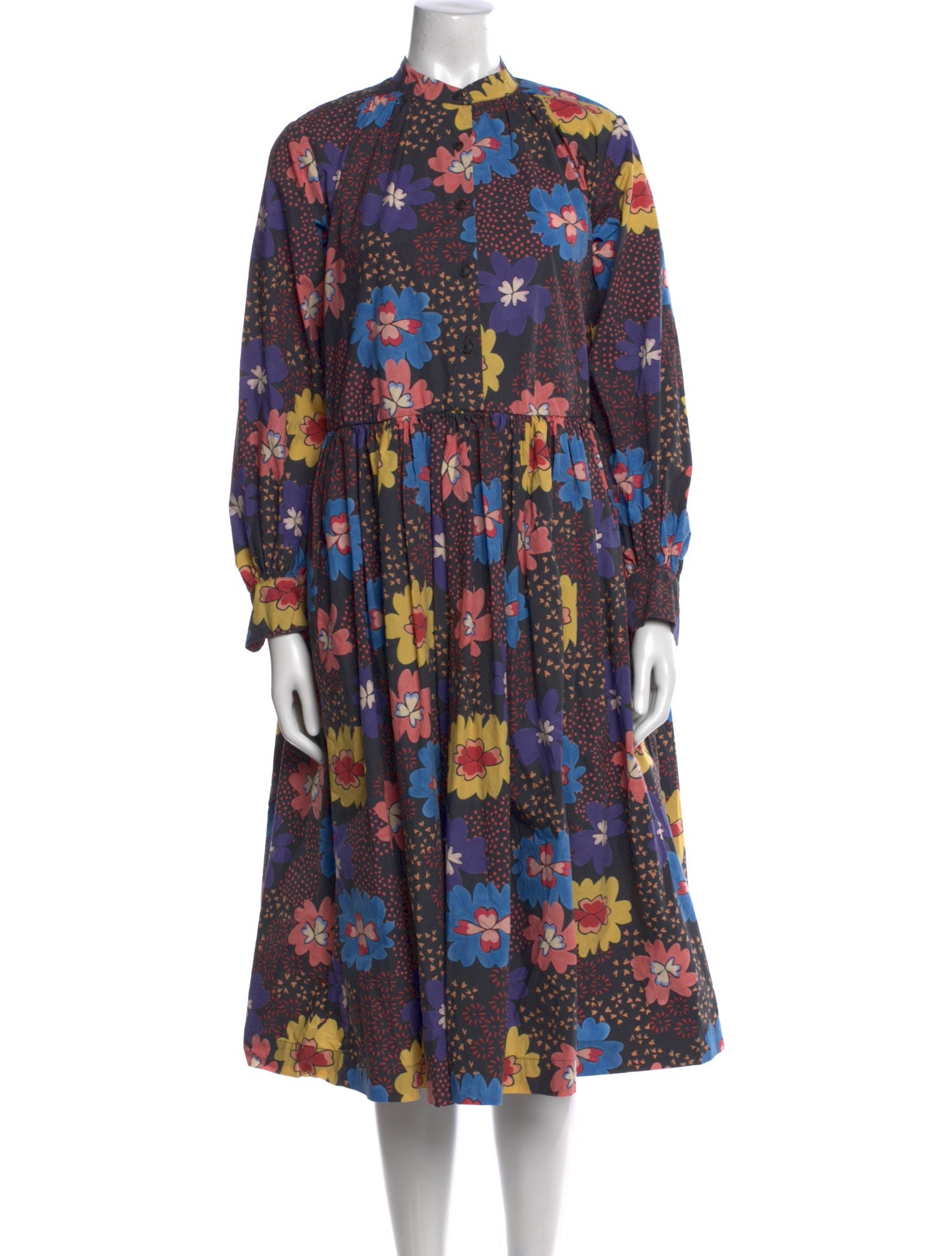 Casey Casey Floral Print Midi Length Dress