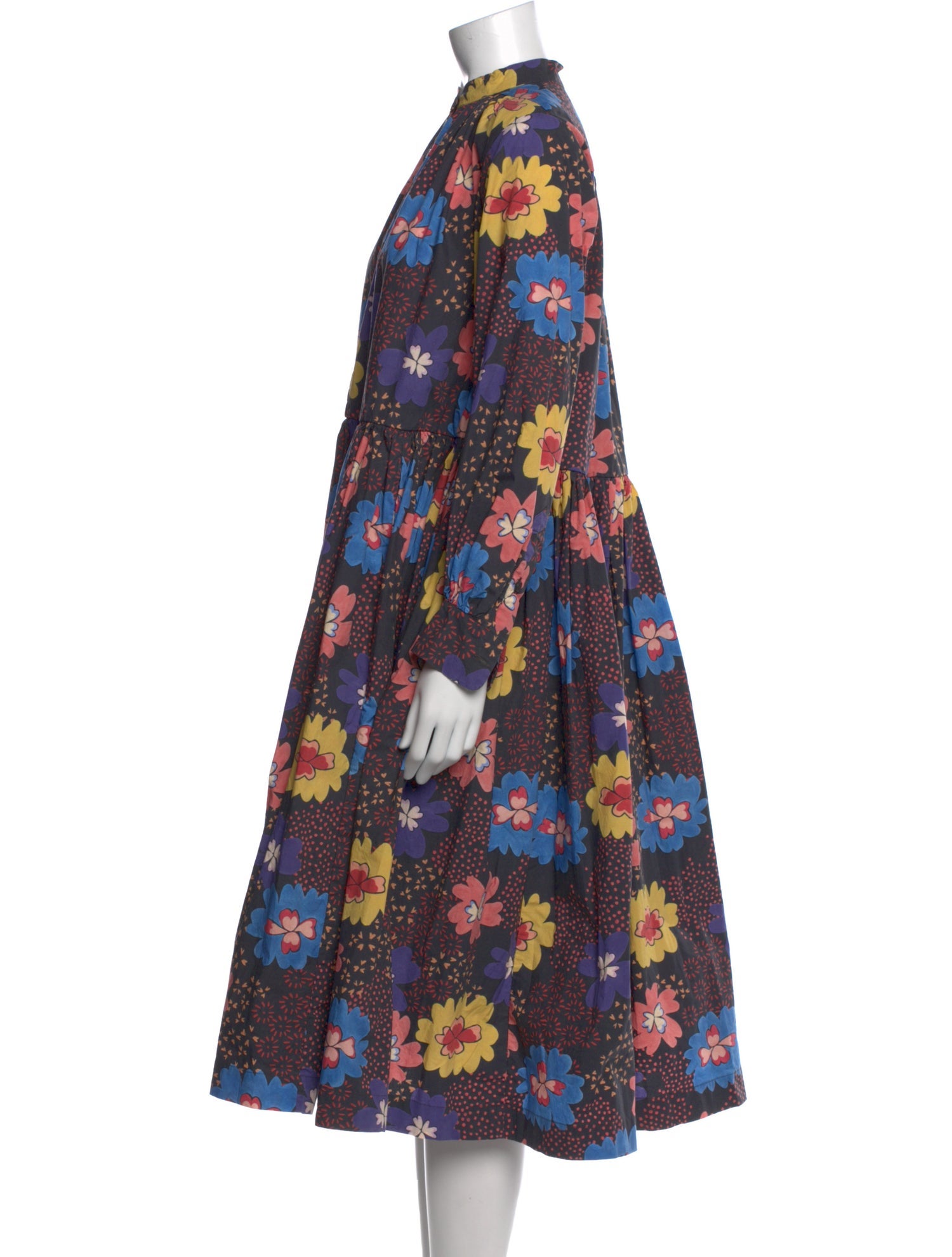 Casey Casey Floral Print Midi Length Dress