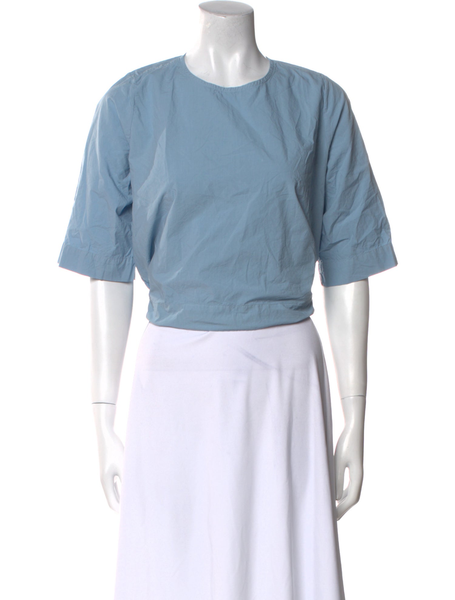 Casey Casey Crew Neck Short Sleeve Crop Top