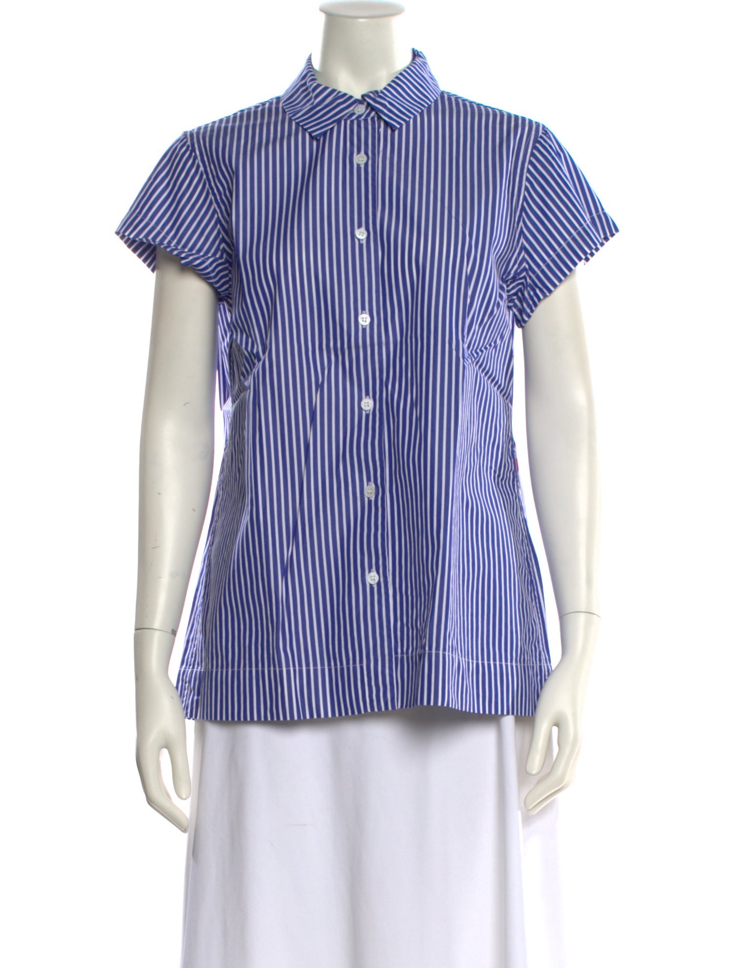 Casey Casey Striped Short Sleeve Button-Up Top