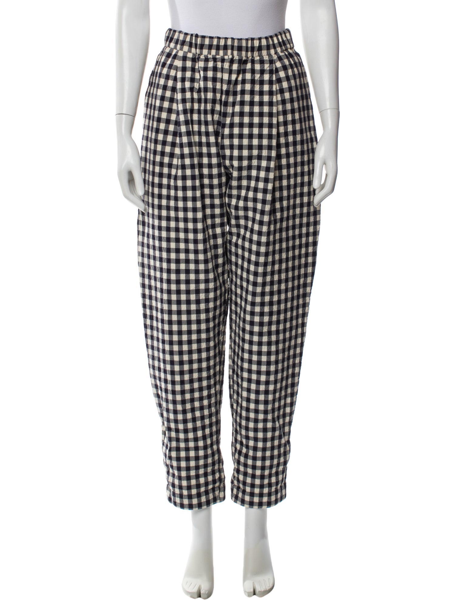 Casey Casey Plaid Print Straight Leg Pants