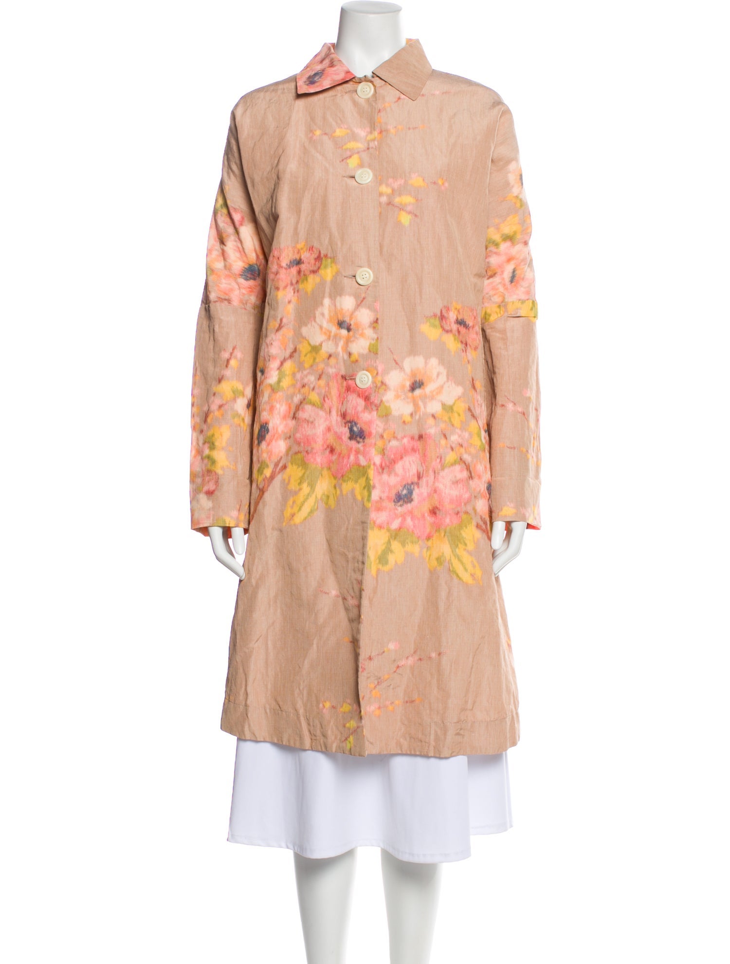 Casey Casey Floral Print Trench Coat