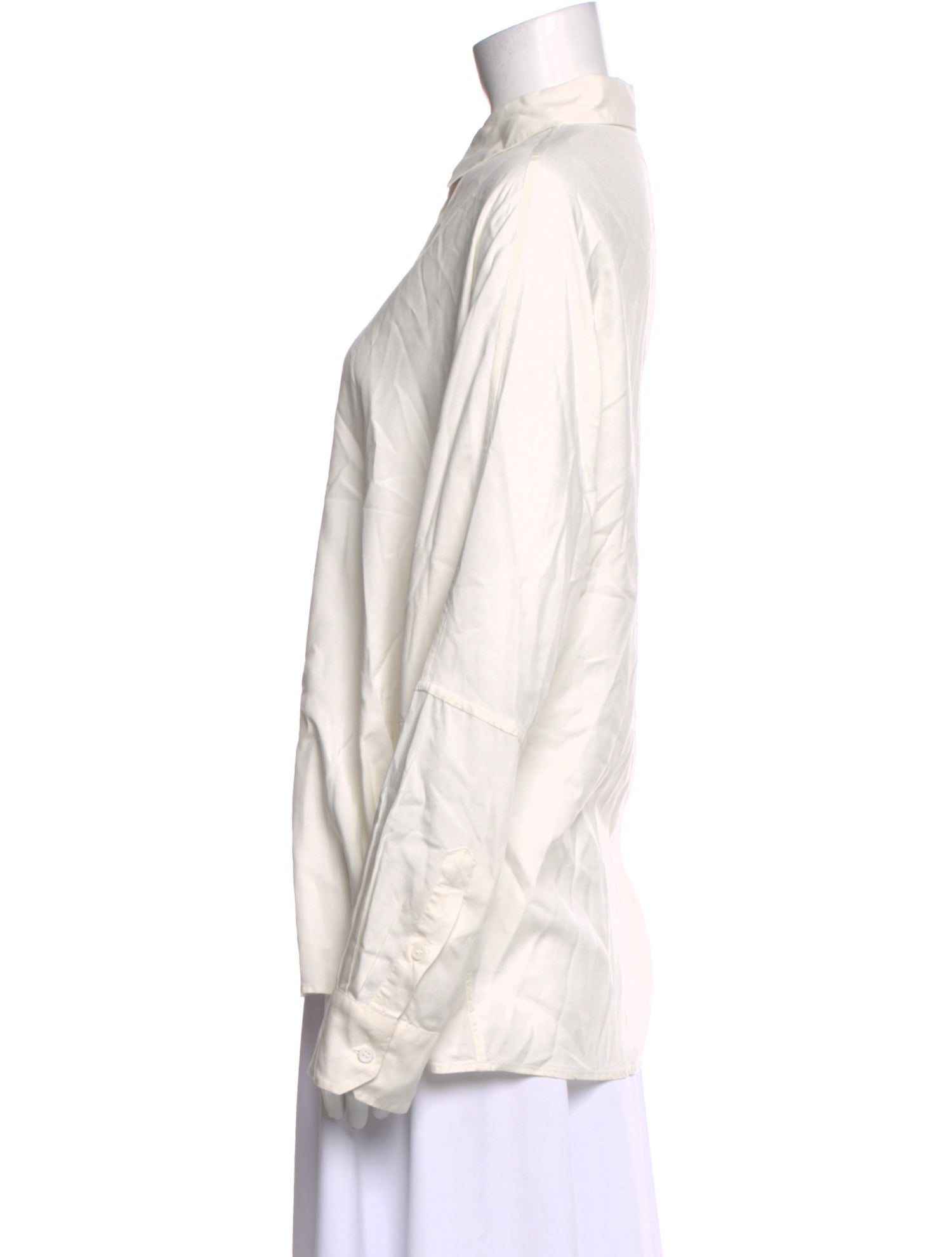 Casey Casey Silk Long Sleeve Button-Up Top