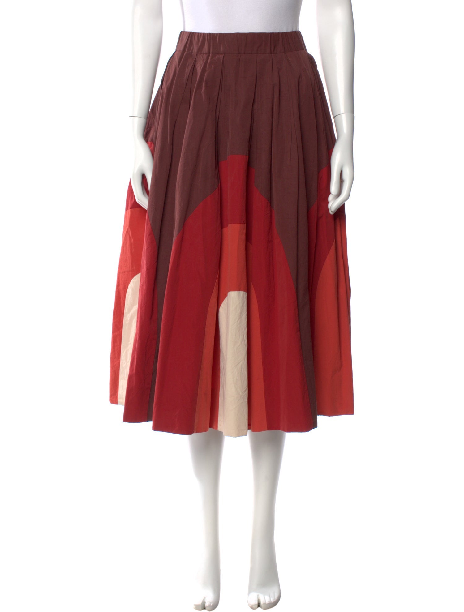 Casey Casey Colorblock Pattern Midi Length Skirt