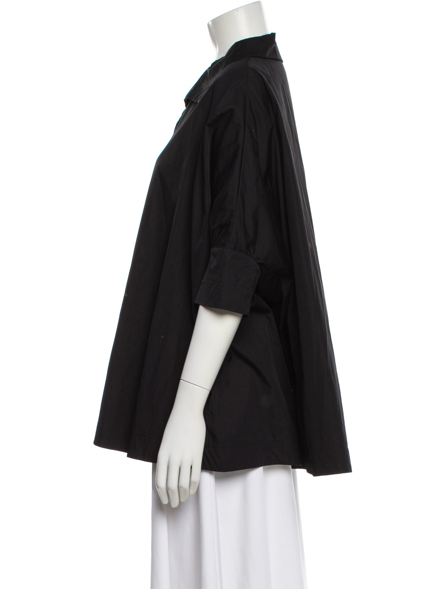 Casey Casey Three-Quarter Sleeve Button-Up Top