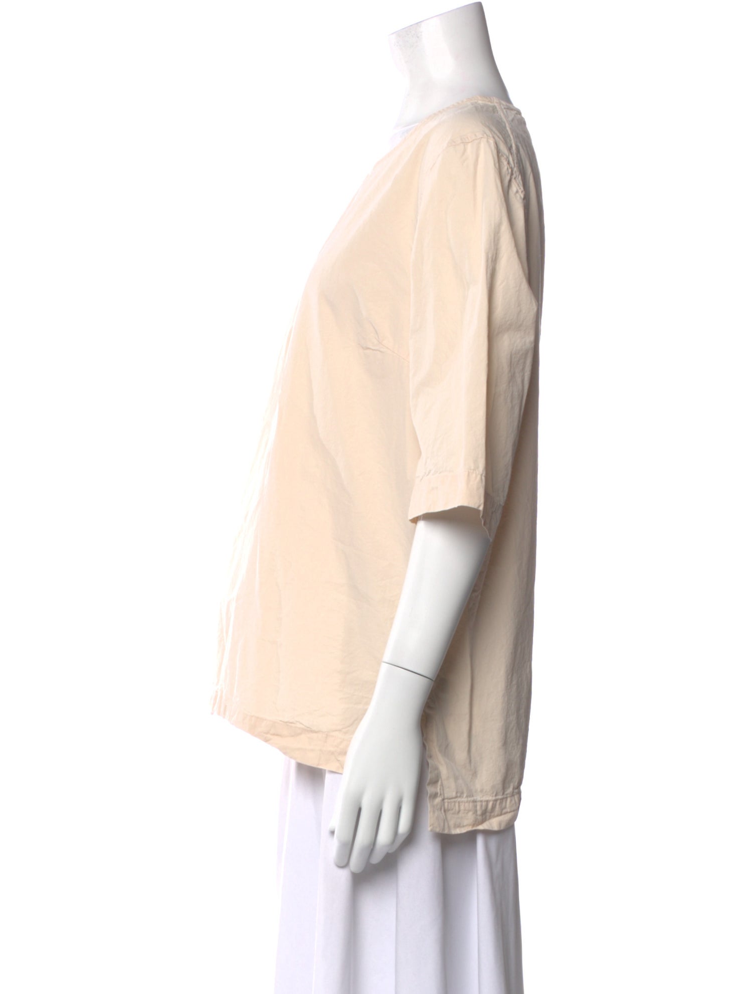Casey Casey Crew Neck Three-Quarter Sleeve Top