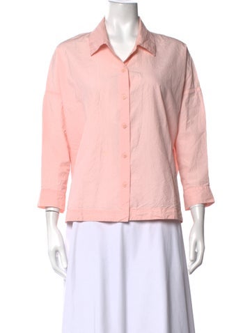 Pre-owned Casey Casey Three-quarter Sleeve Button-up Top In Pink
