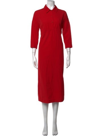 Pre-owned Casey Casey Long Dress In Red