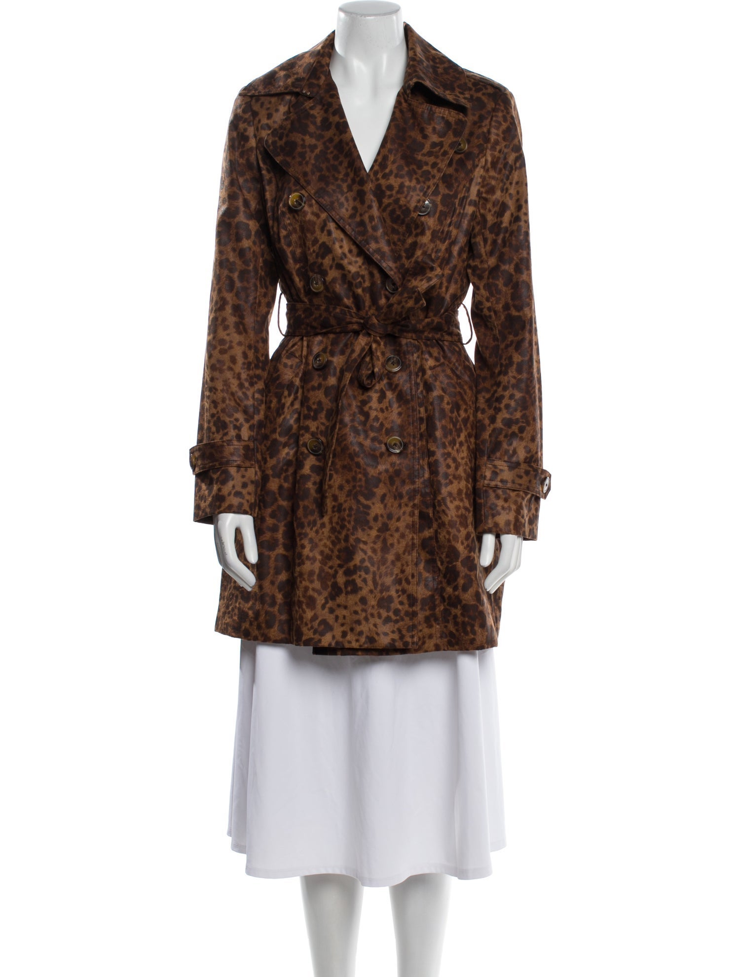 Cache Animal Print Faux Fur Coat