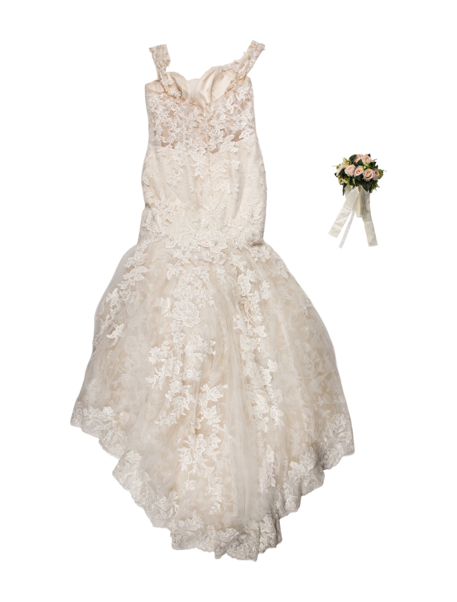 Casablanca Bridal Lace Pattern Long Dress