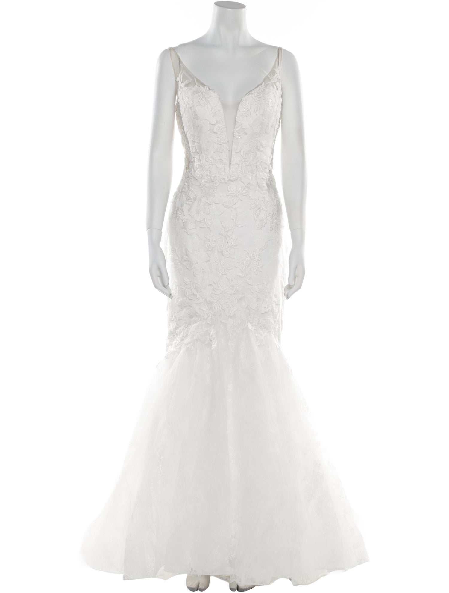Casablanca Bridal Lace Pattern Long Dress w/ Tags
