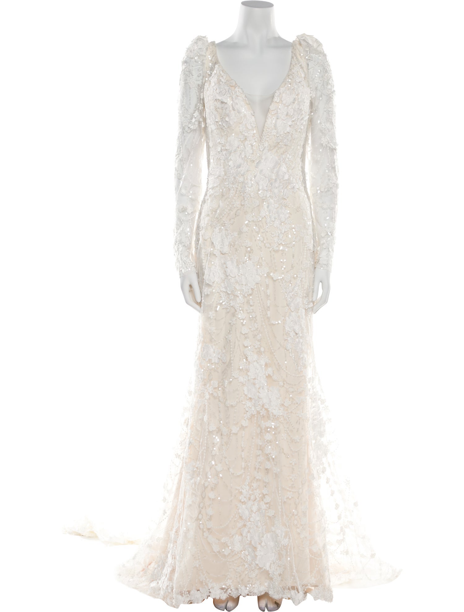 Casablanca Bridal Lace Pattern Long Dress w/ Tags