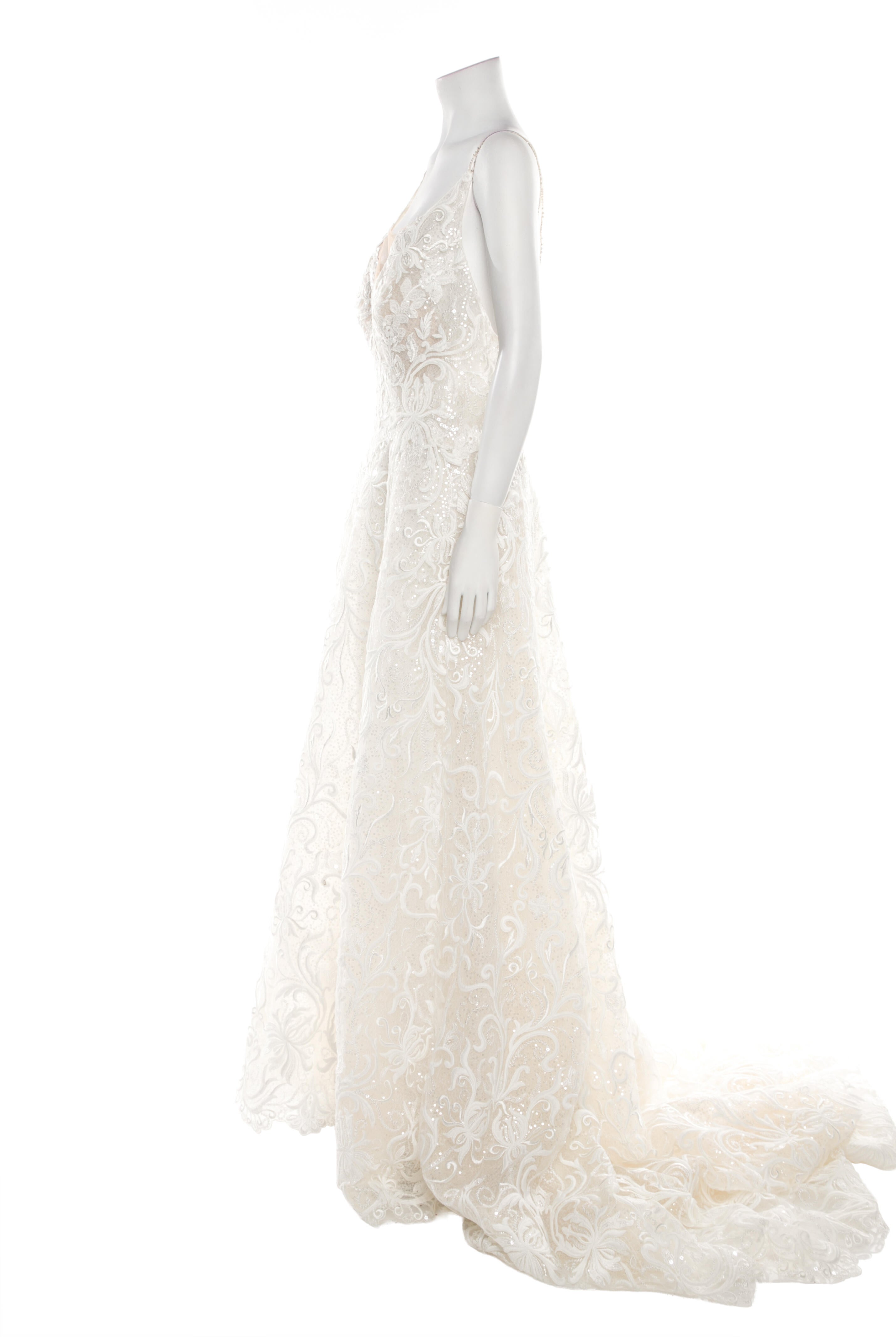 Casablanca Bridal Lace Pattern Long Dress w/ Tags