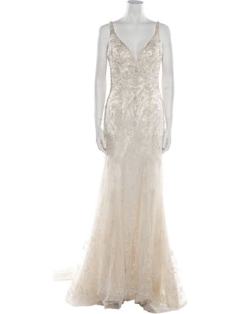 Casablanca Bridal V-Neck Long Dress
