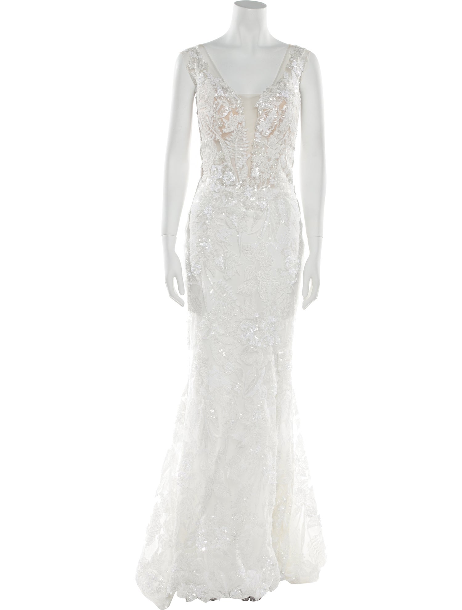 Casablanca Bridal Lace Pattern Long Dress w/ Tags