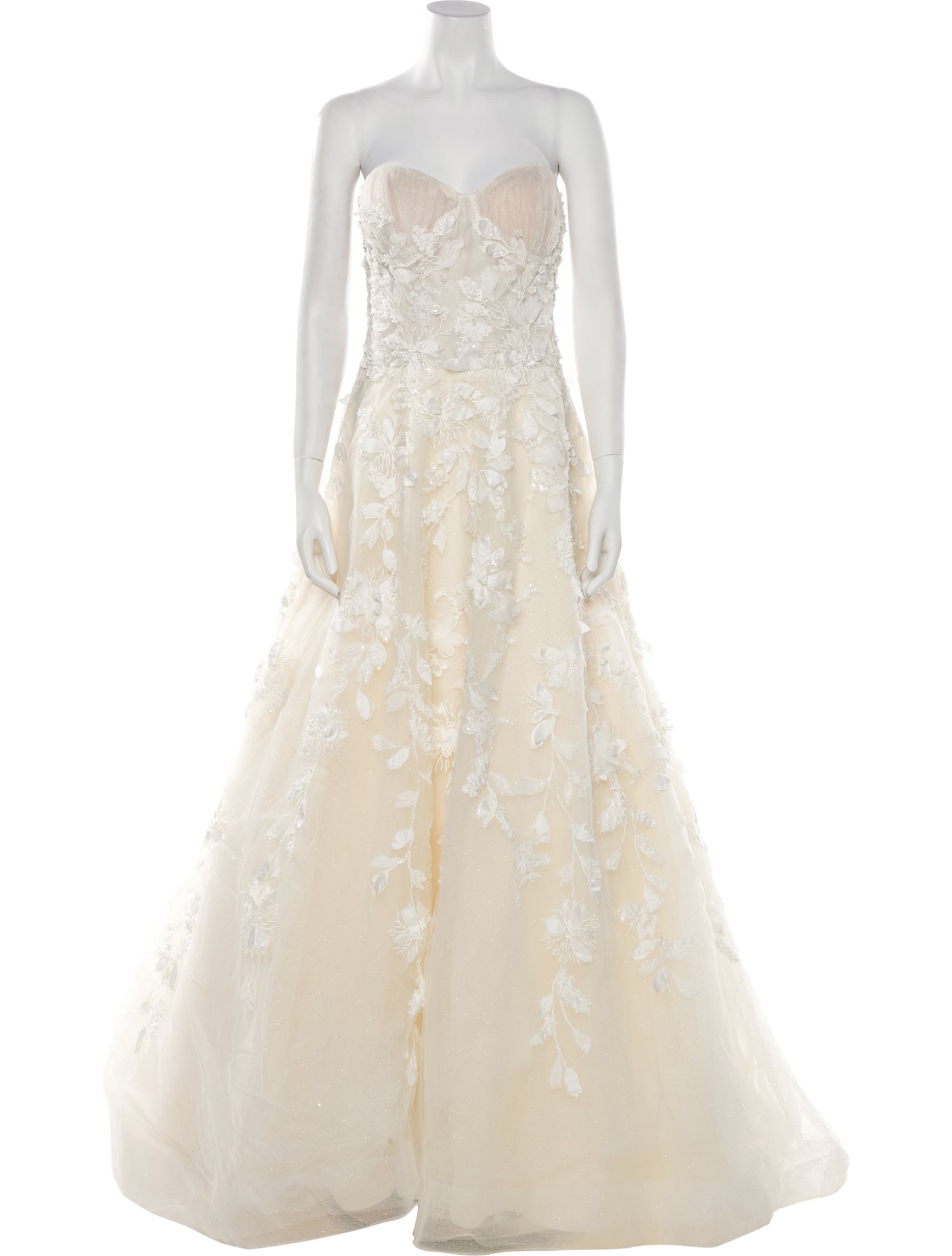 Casablanca Bridal Lace Pattern Long Dress