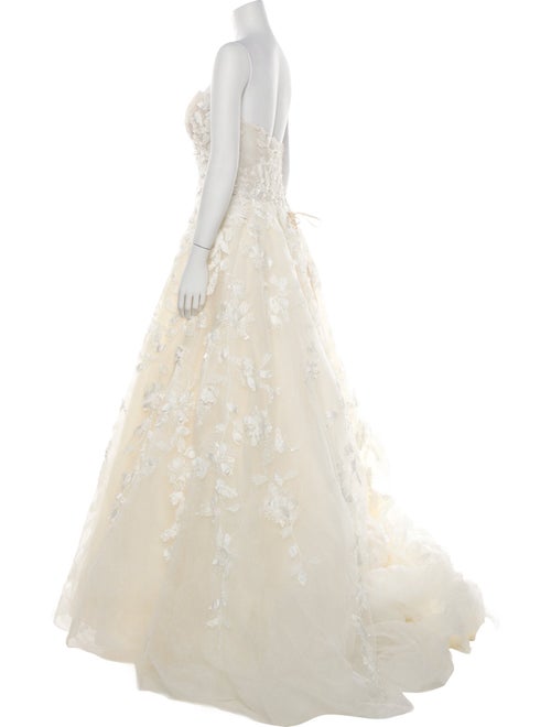 Casablanca Bridal Lace Pattern Long Dress