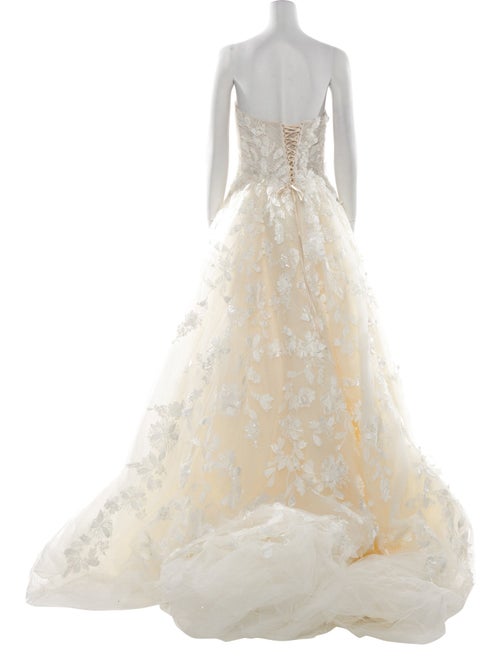 Casablanca Bridal Lace Pattern Long Dress