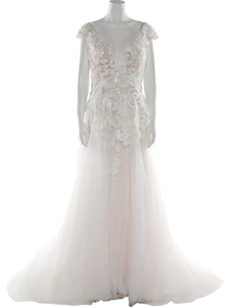 Casablanca Bridal V-Neck Long Dress