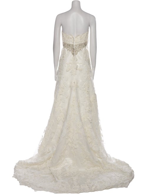 Casablanca Bridal Lace Pattern Long Dress