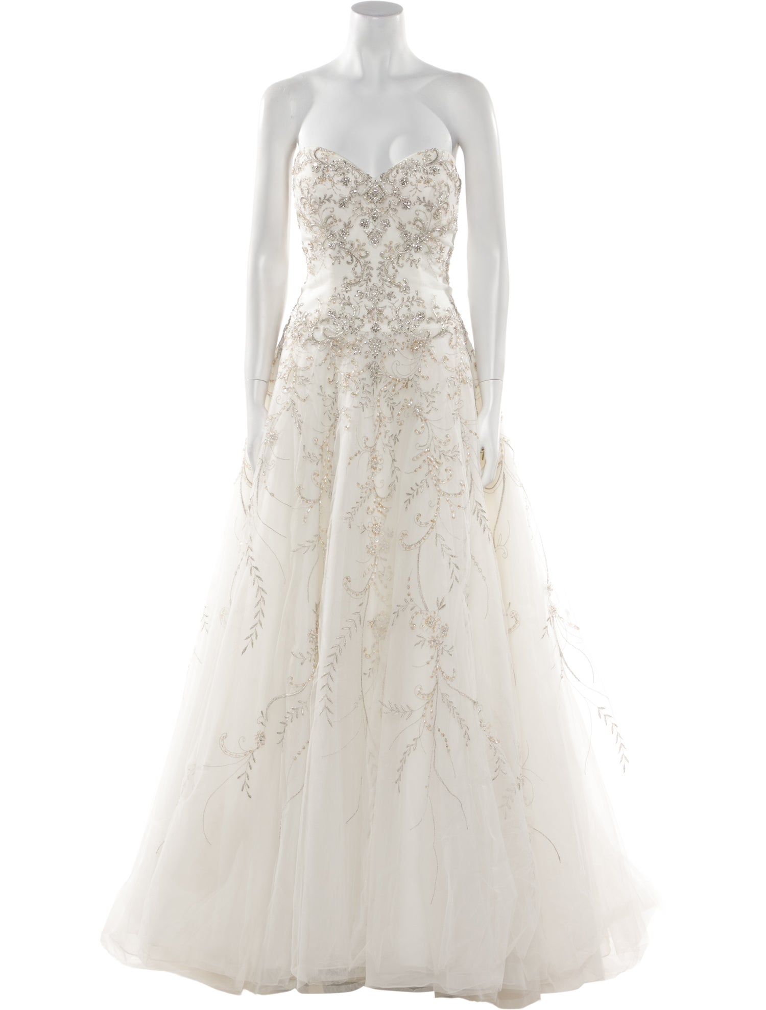 Casablanca Bridal Lace Pattern Long Dress