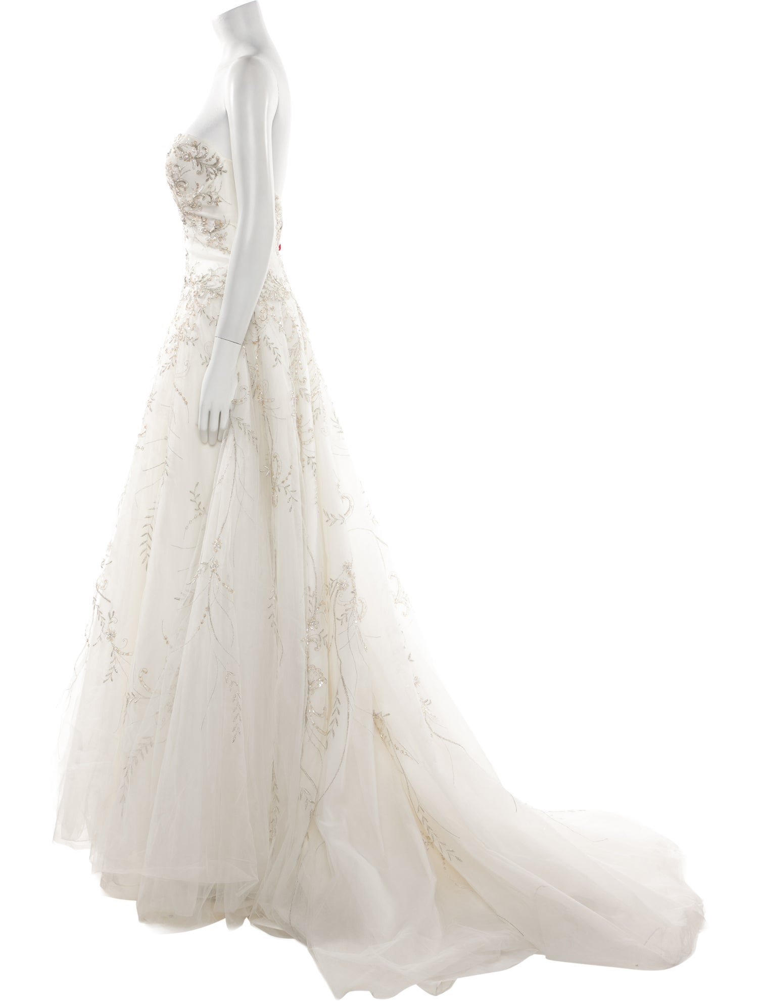Casablanca Bridal Lace Pattern Long Dress
