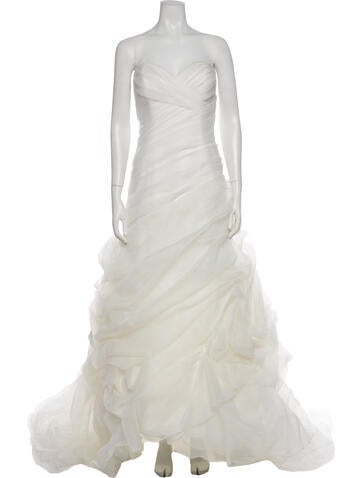 Pre-owned Casablanca Bridal Strapless Long Dress In White