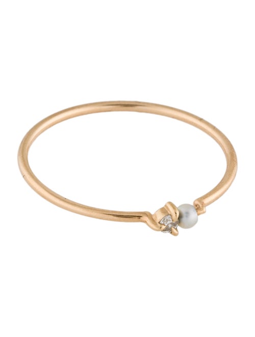 Catbird 14K Cultured Pearl & Diamond Dewdrop Ring