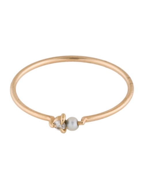 Catbird 14K Cultured Pearl & Diamond Dewdrop Ring