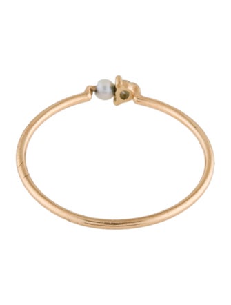 Catbird 14K Cultured Pearl & Diamond Dewdrop Ring