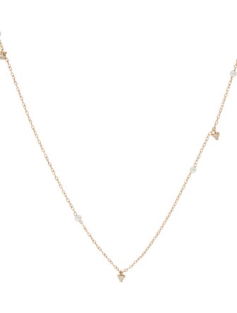 Catbird Pearl & Diamond Dewdrop Collar Necklace