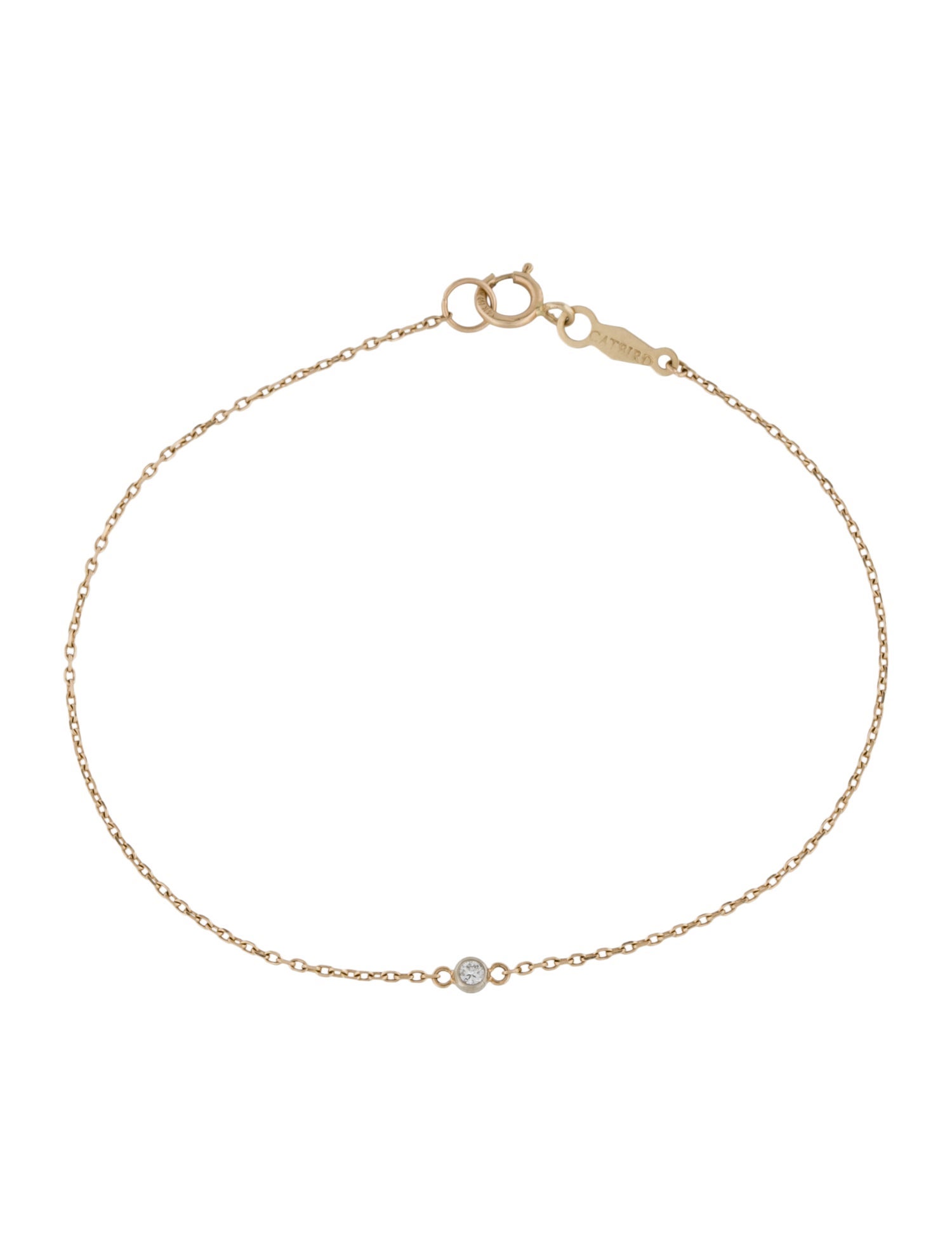 Catbird 14K Diamond Bezel Station Bracelet