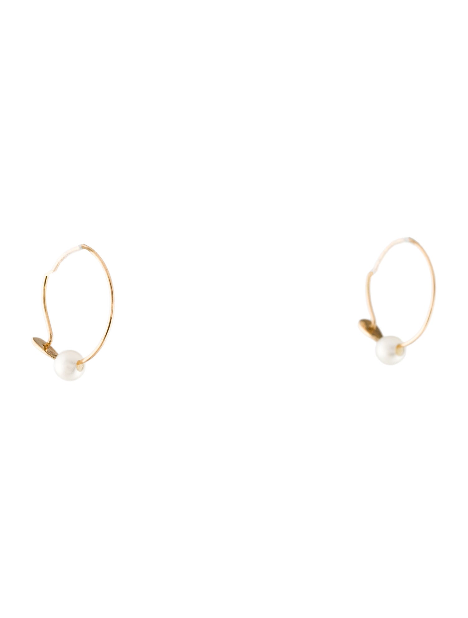 Catbird 14K Pearl Wire Hoop Earrings