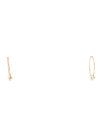 Catbird 14K Pearl Wire Hoop Earrings