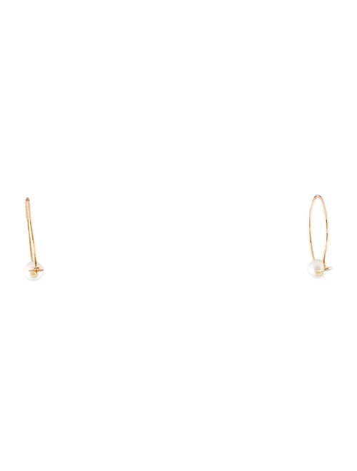 Catbird 14K Pearl Wire Hoop Earrings