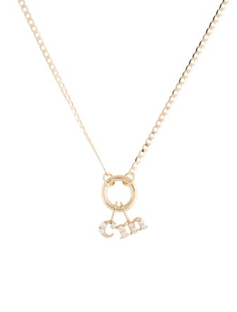 Catbird 14K Diamond Memento 'C' & 'M' Charm Necklace
