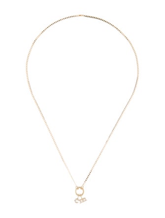 Catbird 14K Diamond Memento 'C' & 'M' Charm Necklace