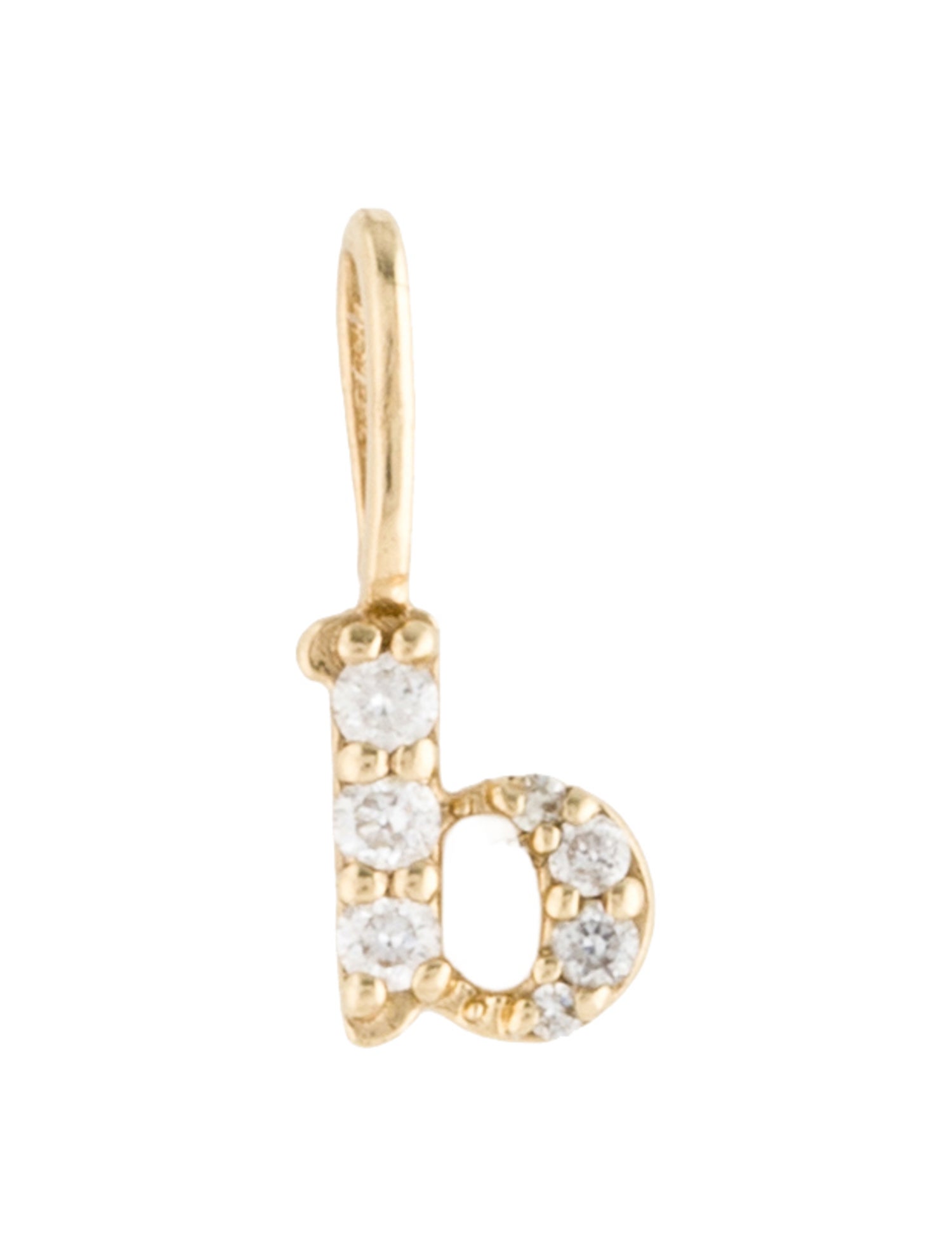 Catbird 14K Diamond Tiniest Alphabet 'b' Charm