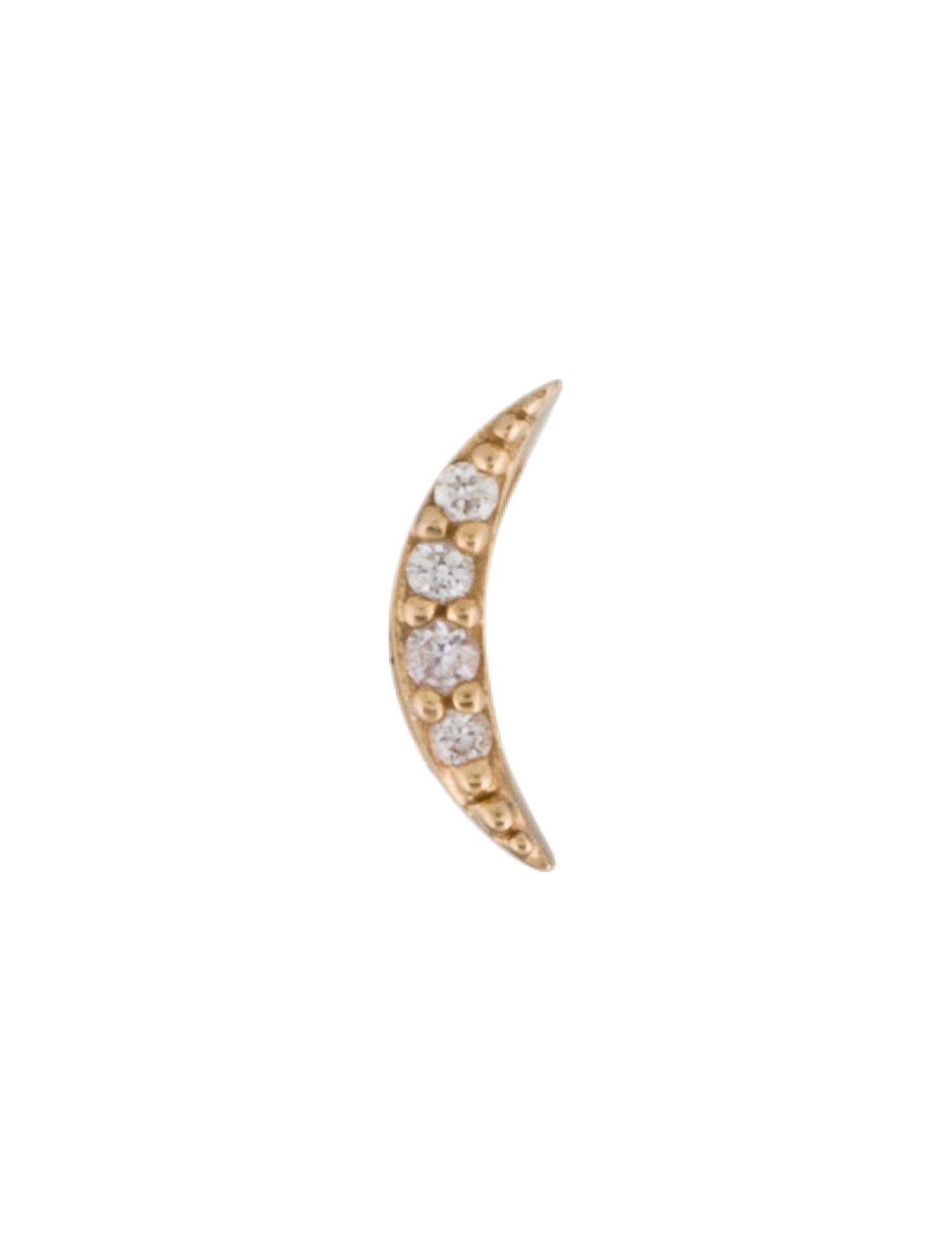 Catbird 14K Diamond City Moon Single Stud Earring