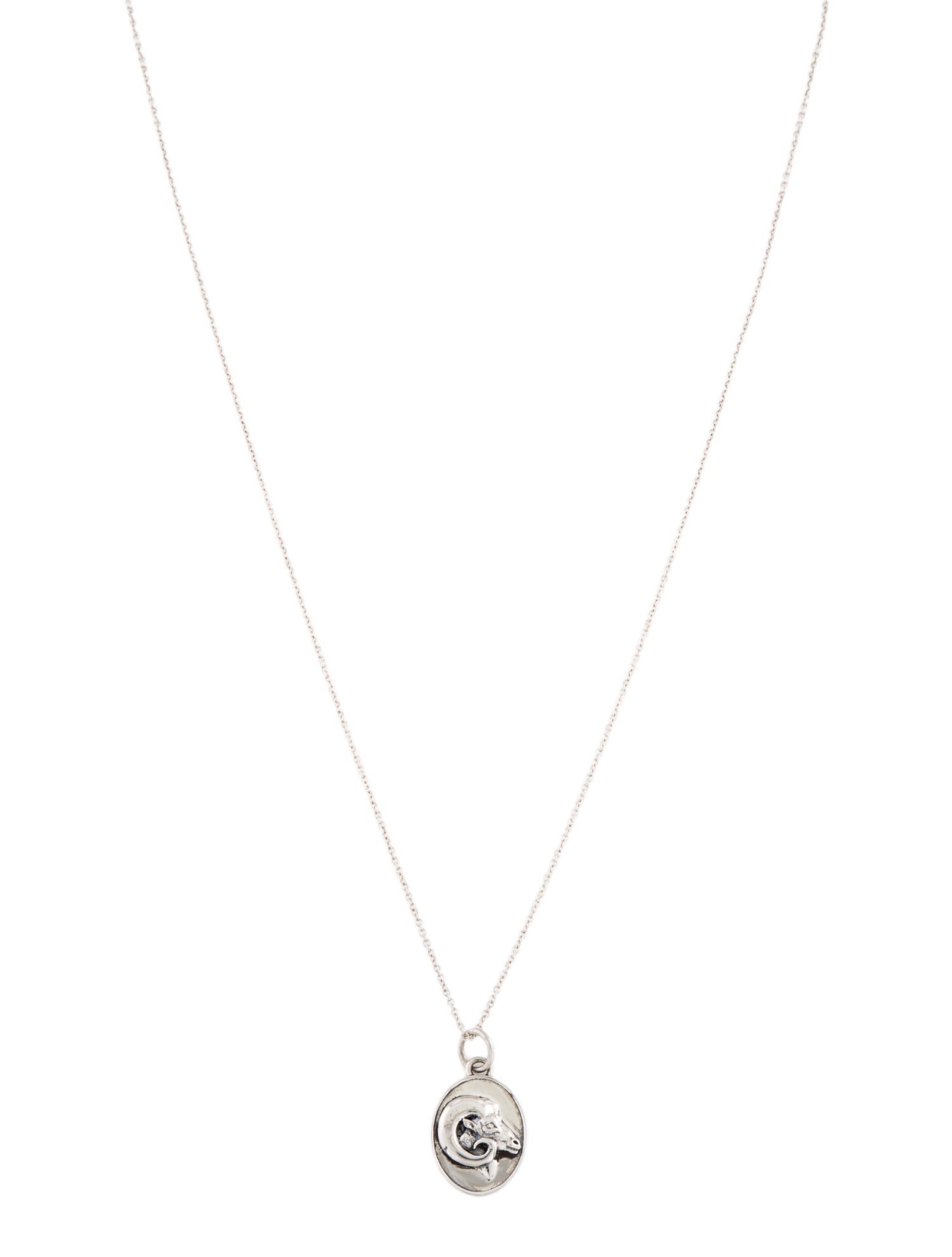 Catbird Oval Aries Zodiac Pendant Necklace