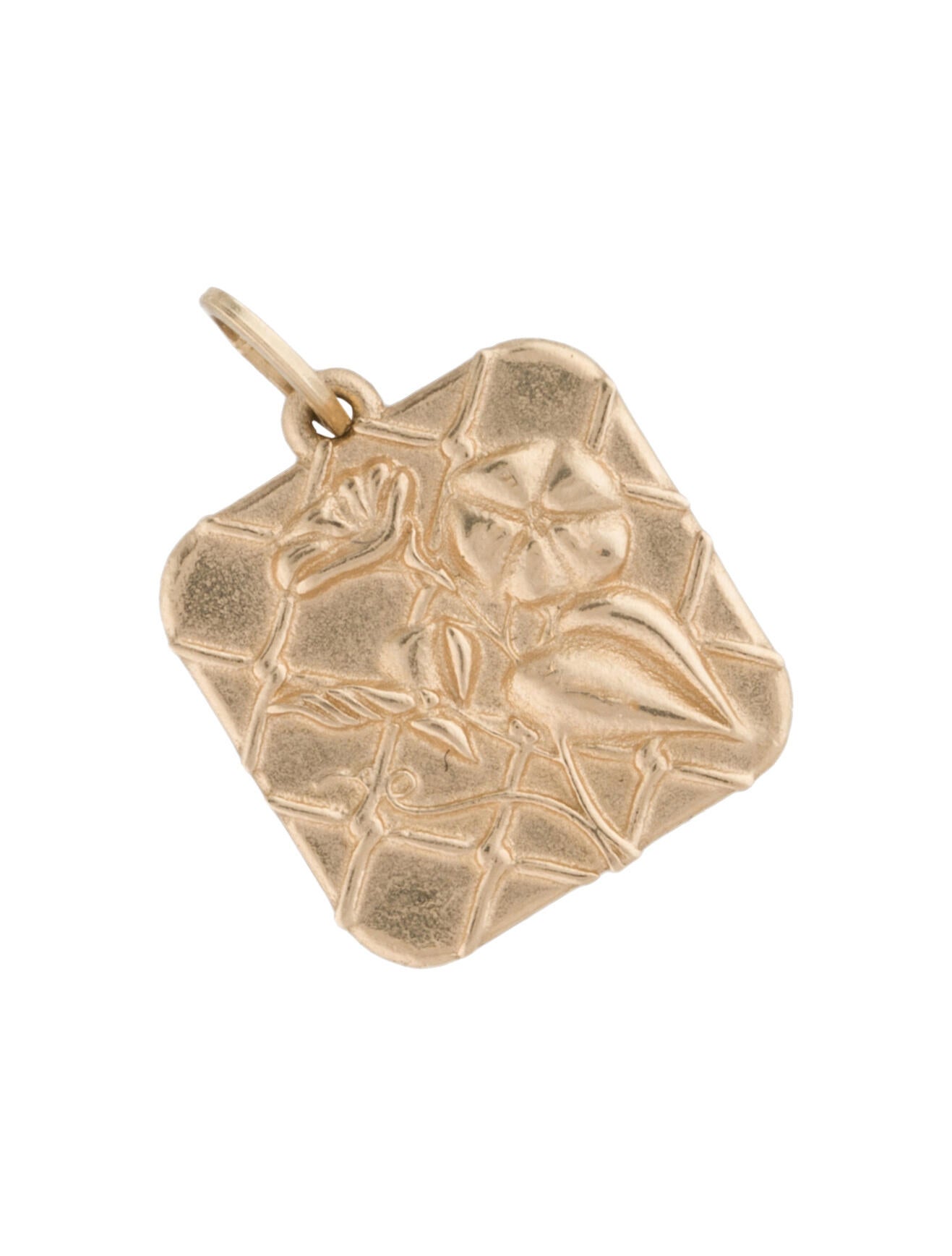 Catbird 14K September Morning Glory Poem Charm Pendant